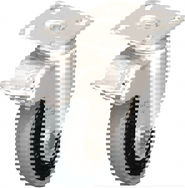 Swivel Top Plate Caster: Solid Rubber, 3