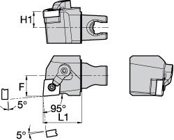 Modular Turning & Profiling Head: Size KM25, 30 mm Head Length, External, Right Hand