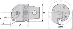 Modular Turning & Profiling Head: Size KM63, 60 mm Head Length, Internal, Left Hand