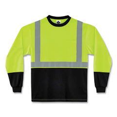 Work Shirt: High-Visibility, Medium, Polyester, High-Visibility Lime, 1 Pocket