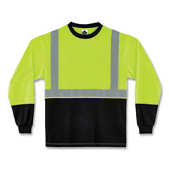 Work Shirt: High-Visibility, X-Large, Polyester, High-Visibility Lime, 1 Pocket