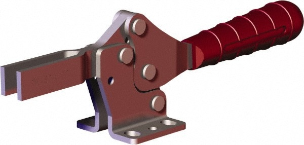 Manual Hold-Down Toggle Clamp: Horizontal, 499.08 lb Capacity, U-Bar, Flanged Base