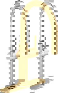 Single Handle Pull Down Kitchen Faucet in Vibrant Brushed Moderne Brass