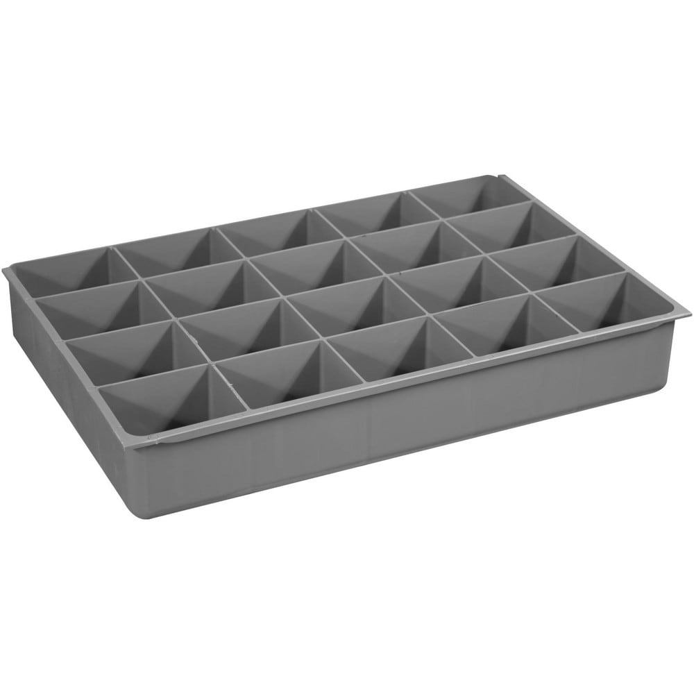 Small Parts Boxes & Organizers; Lock Type: Non-Locking ; Width (Inch): 10 ; Depth (Inch): 15 ; Number of Dividers: 20 ; Height (Inch): 2 ; Removable Dividers: No