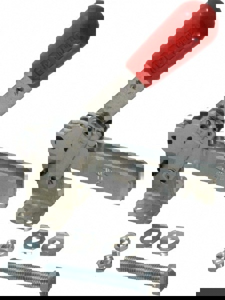 Manual Hold-Down Toggle Clamp: Vertical, 1,000 lb Capacity, U-Bar, Flanged Base