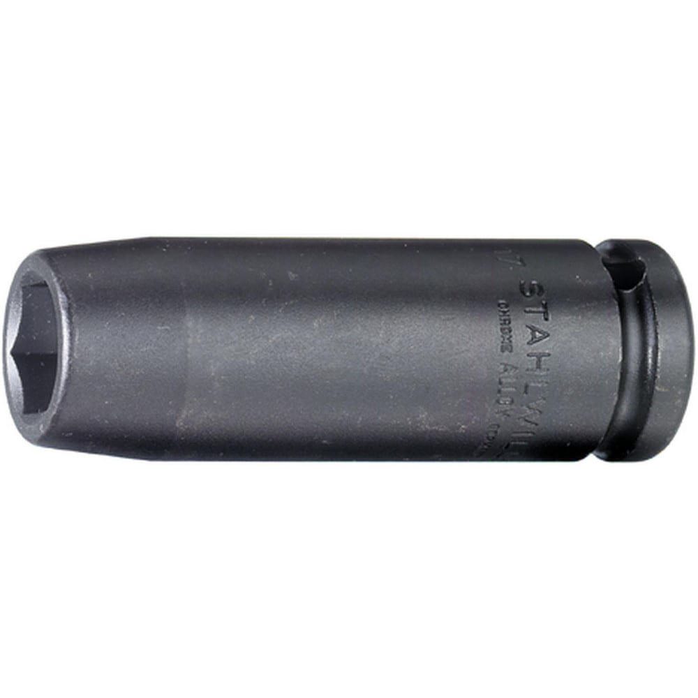 Impact Sockets; Socket Size (mm): 16.00 ; Number Of Points: 6 ; Drive Style: Square ; Material: Alloy Steel ; Finish: Gunmetal ; Insulated: No