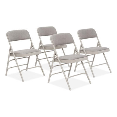 Folding Chairs; Pad Type: Padded; Fabric ; Material: Steel; Fabric ; Seat Color: Greystone ; UNSPSC Code: 56101542