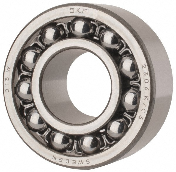 Self-Aligning Ball Bearing: 30 mm Bore Dia, 72 mm OD, 27 mm OAW