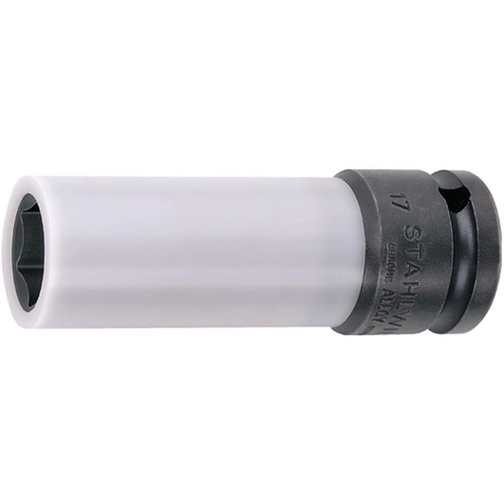 Impact Sockets; Socket Size (mm): 19.00 ; Number Of Points: 6 ; Drive Style: Square ; Material: Alloy Steel ; Finish: Gunmetal ; Insulated: No