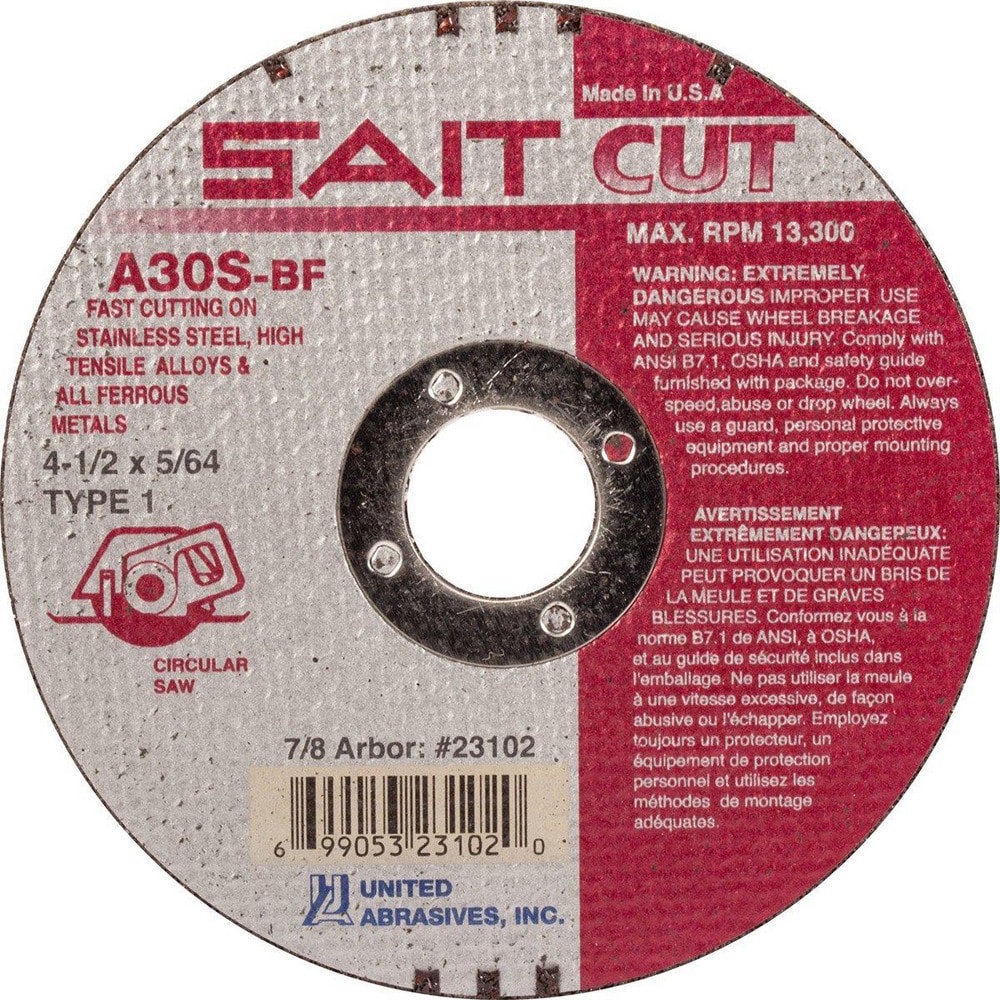 Cut-Off Wheel: Type 01/41, 4-1/2