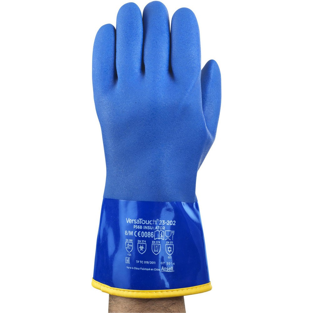 Chemical Resistant Gloves; Glove Type: Type B Chemical Resistant Gloves ; Material: Cotton Liner/PVC Full Coat ; Size: Medium ; Numeric Size: 8 ; Coating Material: PVC ; Lining Material: Cotton; Acrylic; Fleece