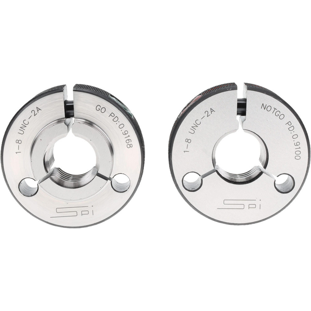 Threaded Ring Gage: 1-8 Thread, Class 2A, Go & No Go