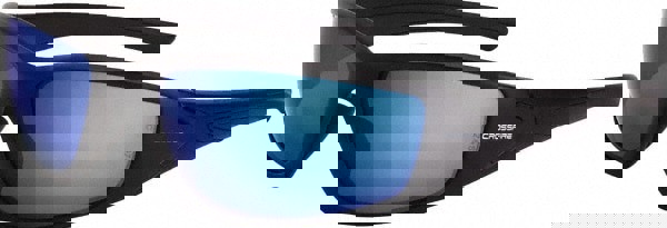 Safety Glass: Scratch-Resistant, Polycarbonate, Blue Lenses, Full-Framed, UV Protection