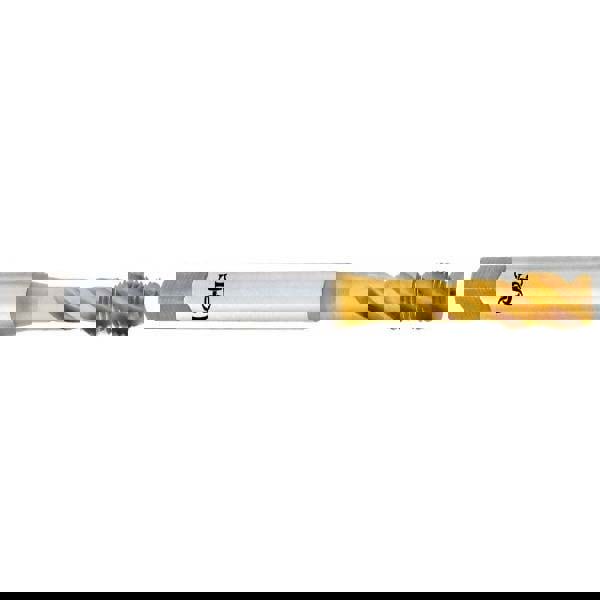 Spiral Flute Tap: 9/16-18, UNF, 4 Flute, Modified Bottoming Chamfer, 2B Class of Fit, Vanadium High-Speed Steel, TiN Finish