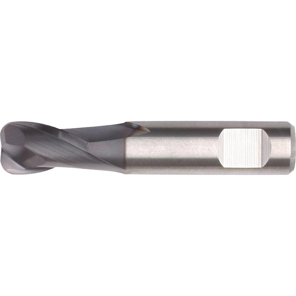 Corner Radius End Mill: 3 mm Dia, 5 mm LOC, 0.5 mm Radius, 2 Flutes, Solid Carbide