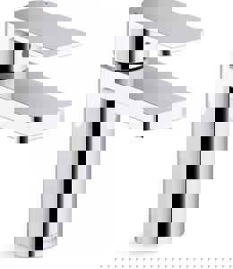 Single Handle Monoblock Bathroom Sink Faucet in Polished Chrome