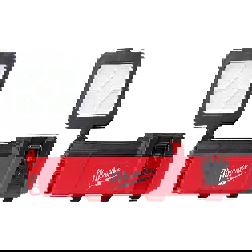 Portable Work Lights; Light Technology: LED ; Bulb Type: LED ; Run Time: 12h ; Lumens: 1400 ; Includes: (1) M12 PACKOUT Light, (2) Removable Bins ; Housing Material: Plastic