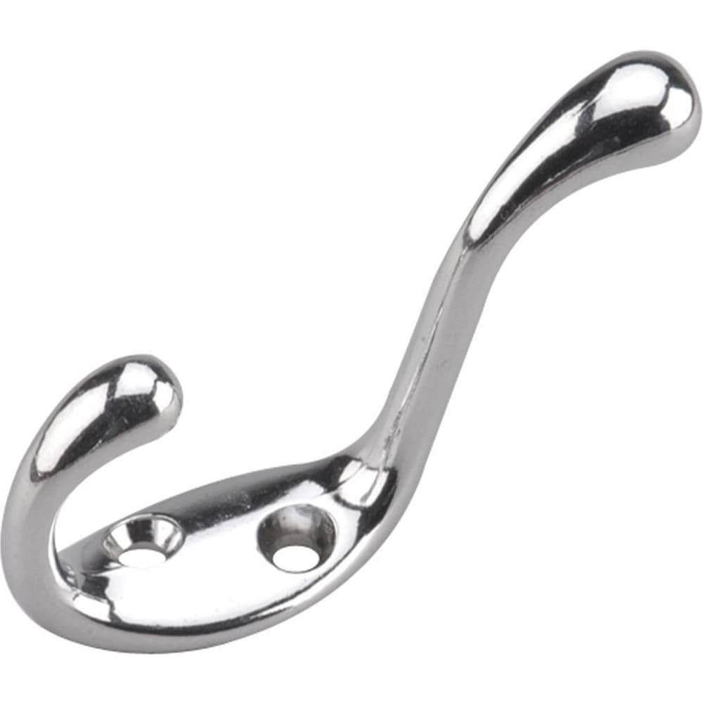 All-Purpose & Utility Hooks; Mount Type: Screw ; Material: Metal ; Maximum Load Capacity: 22.00 ; Projection (Decimal Inch): 2.3200 ; Finish: Chrome ; Overall Length (Inch): 3-1/2