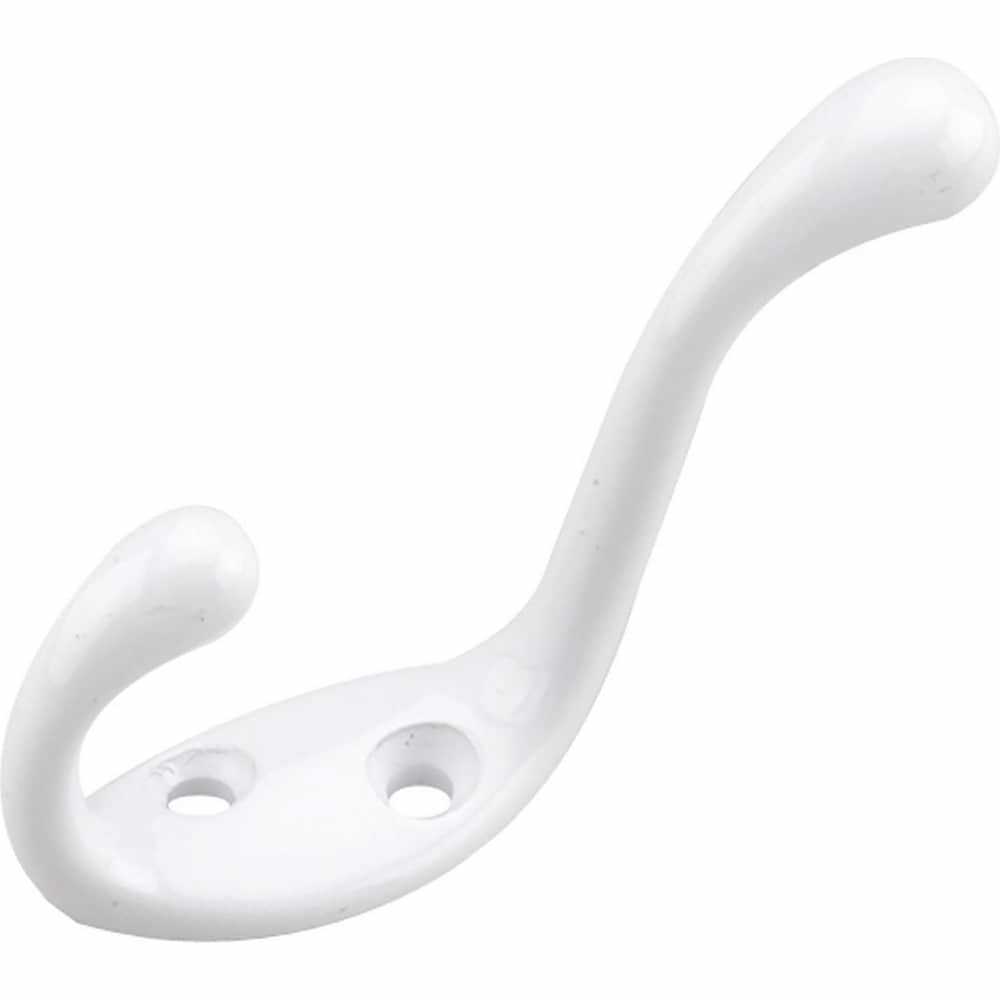 All-Purpose & Utility Hooks; Mount Type: Screw ; Material: Metal ; Maximum Load Capacity: 22.00 ; Projection (Decimal Inch): 2.3200 ; Color: White ; Overall Length (Inch): 3-1/2