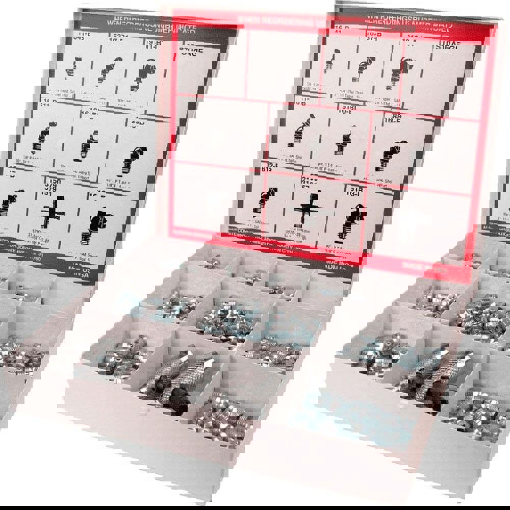 134 Piece, Inch, Box Nickel/Copper Grease Fitting Set