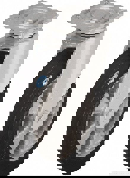 Swivel Top Plate Caster: Solid Rubber, 8