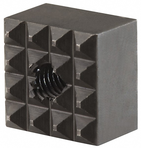 Square Positioning Grippers; Material: Carbide-Tipped ; Thread Size: 10-32 ; Finish: Zinc-Plated ; Tooth Grade: Fine ; Counterbored: No