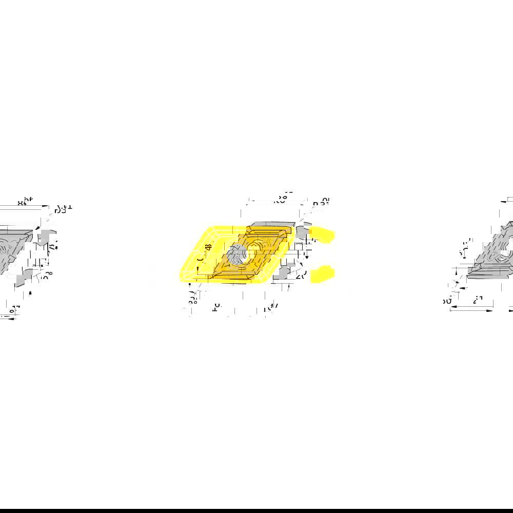Milling Insert: XDGT1550PDER-G08, VP15TF, Solid Carbide