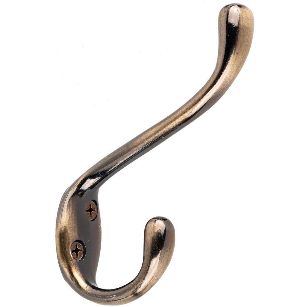 All-Purpose & Utility Hooks; Mount Type: Screw ; Material: Metal ; Maximum Load Capacity: 22.00 ; Projection (Decimal Inch): 3.5400 ; Finish: Antique Brass ; Overall Length (Inch): 5-1/2
