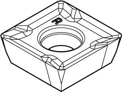 Milling Insert: SPCT10T3PPFRLE, KC410M, Solid Carbide