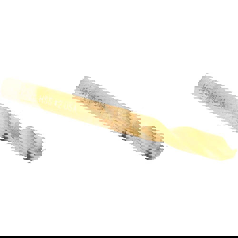 Screw Machine Length Drill Bit: Size #2, 135 deg Point, High-Speed Steel