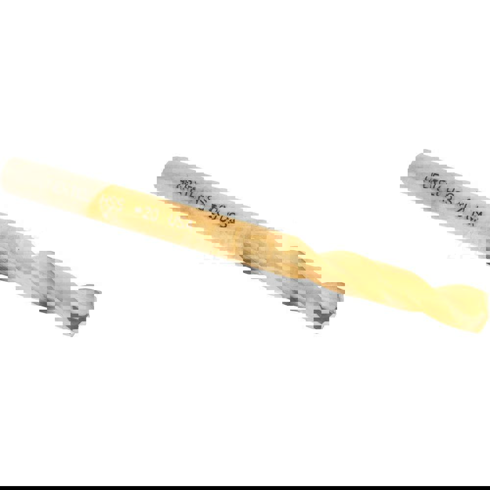Screw Machine Length Drill Bit: Size #20, 135 deg Point, High-Speed Steel