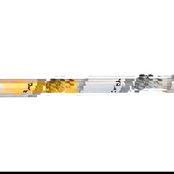 Spiral Flute Tap: M16x1.5, Metric Fine, 3 Flute, Modified Bottoming Chamfer, 6H Class of Fit, Vanadium High-Speed Steel, TiN Finish