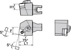 Modular Turning & Profiling Head: Size KM25, 30 mm Head Length, External, Right Hand