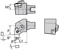 Modular Turning & Profiling Head: Size KM25, 30 mm Head Length, External, Left Hand