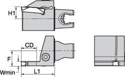 Modular Grooving Head: Right Hand, Cutting Head, System Size KM25, Uses A4..03.. Inserts