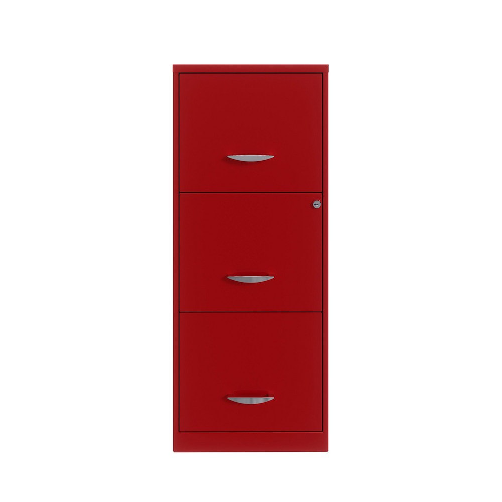 Vertical: 3 Drawers, Steel, Lava Red