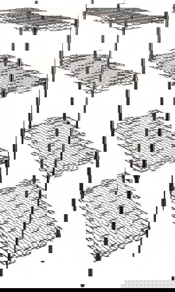 Starter Unit Wire Shelving: 4 Shelves