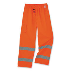 Rain Pants: Polyester, Drawcord Closure, Orange, 3X-Large