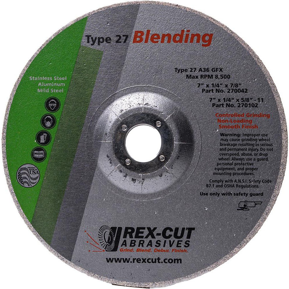 Deburring Wheels; Wheel Diameter (Inch): 4-1/2 ; Face Width (Inch): 1/8 ; Center Hole Size (Inch): 7/8 ; Abrasive Material: Aluminum Oxide ; Grade: Very Coarse ; Wheel Type: Type 27