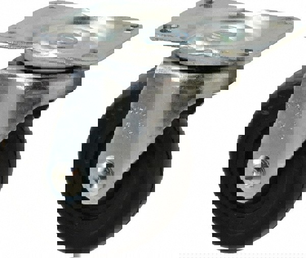 Swivel Top Plate Caster: Soft Rubber, 3