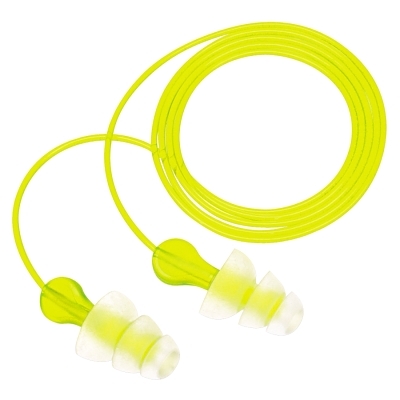 TRI-FLANGE CORDED EAR PLUGS NRR 26