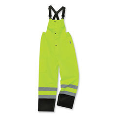 Bib Overalls: Size 3XL, ANSI/ISEA 107-2015 Class E, Lime, Polyester