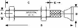 5/8-11 Carbon Steel Hex Head Tip Clamp Spindle Assembly