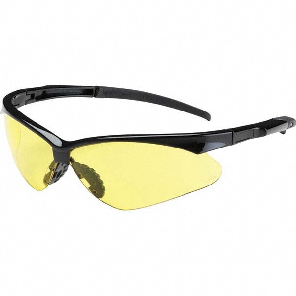 Safety Glass: Scratch-Resistant, Amber Lenses, Frameless, UV Protection