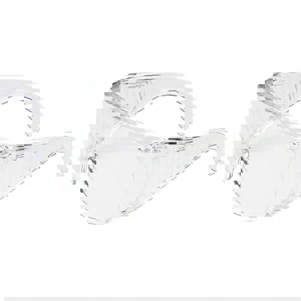 Safety Glasses: Uncoated, Polycarbonate, Clear Lenses, Frameless