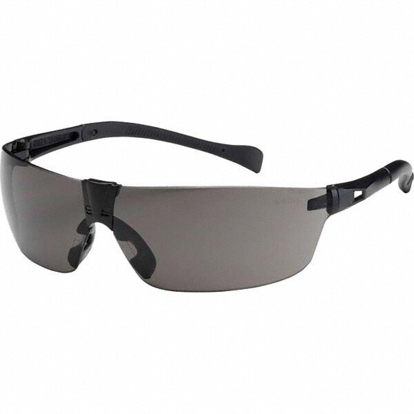 Safety Glass: Scratch-Resistant, Polycarbonate, Gray Lenses, Frameless, UV Protection