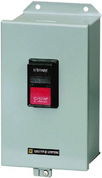 2 Poles, 27 Amp, M-1 NEMA, Enclosed Pushbutton Manual Motor Starter