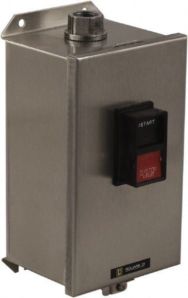 3 Poles, 27 Amp, M-1 NEMA, Enclosed Pushbutton Manual Motor Starter