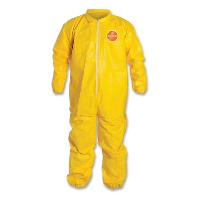 YELLOW TYCHEM QC COVERALL ZIP FRT ELAS ANKLE/WRI