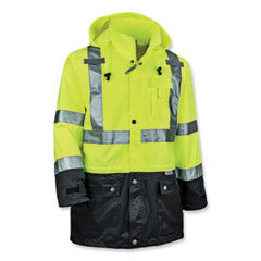 Rain Jacket: Size Large, Lime, Polyester